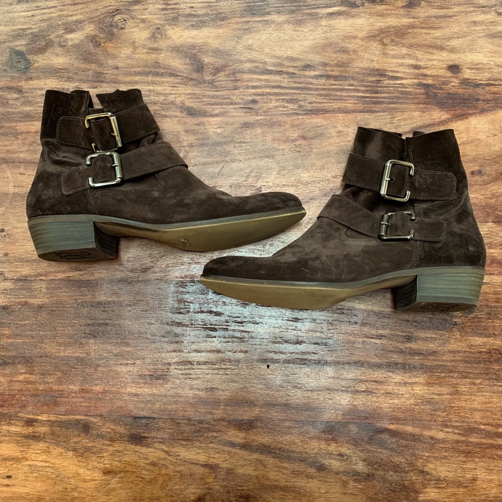 Paul Green Chocolate Brown Suede Booties